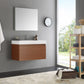 Fresca Mezzo 36" Teak Wall Hung Modern Bathroom Vanity w/ Medicine Cabinet