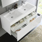 Fresca Mezzo 48 White Wall Hung Double Sink Modern Bathroom Vanity w/ Medicine Cabinet