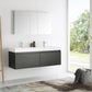 Fresca Mezzo 60" Black Wall Hung Double Sink Modern Bathroom Vanity w/ Medicine Cabinet