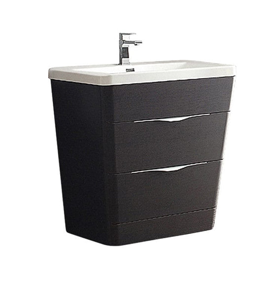 Fresca Milano 32 Chestnut Modern Bathroom Cabinet w/ Integrated Sink
