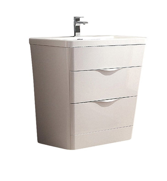 Fresca Milano 32 Glossy White Modern Bathroom Cabinet w/ Integrated Sink