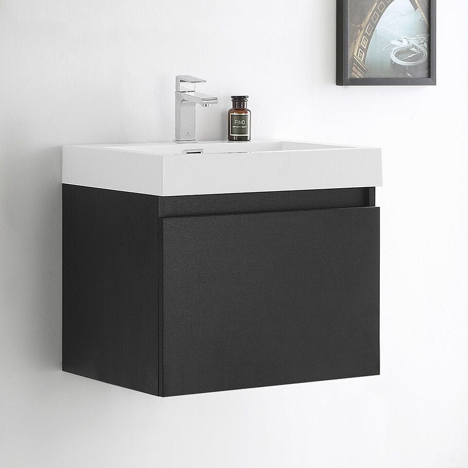 Fresca Nano 24 Black Modern Bathroom Cabinet w/ Integrated Sink