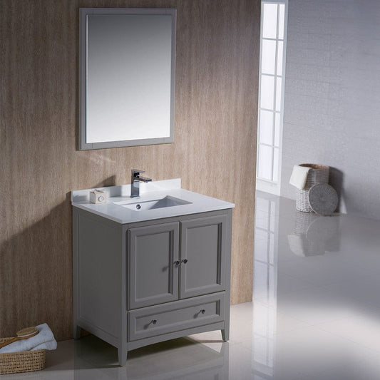 Fresca Oxford 30 Gray Traditional Bathroom Vanity
