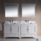 Fresca Oxford 72 Antique White Traditional Double Sink Bathroom Vanity