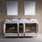 Fresca Oxford 72 Antique White Traditional Double Sink Bathroom Vanity w/ Side Cabinet