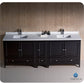 Fresca Oxford 84 Espresso Traditional Double Sink Bathroom Cabinets w/ Top & Sinks