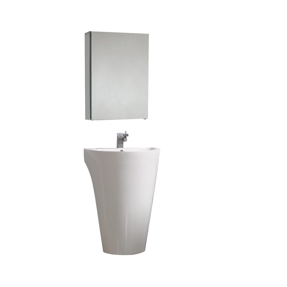 Fresca Parma White Pedestal Sink w/ Medicine Cabinet Bathroom Vanity F –  Tuscan Basins