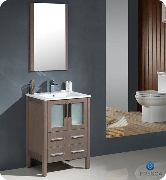 Fresca Torino Light Oak Tall Bathroom Linen Side Cabinet