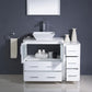 Fresca Torino 42 White Modern Bathroom Vanity w/ Side Cabinet & Vessel Sink