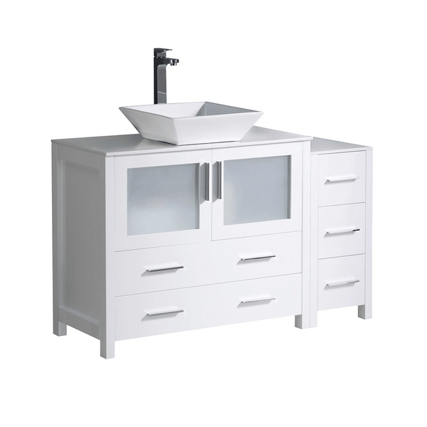 Fresca Torino 47-3/4 Free Standing Vanity Set with Engineered Wood Cabinet, Ceramic Vanity Top, and Single Vessel Sink