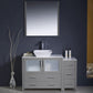 Fresca Torino 48 Gray Modern Bathroom Vanity w/ Side Cabinet & Vessel Sink