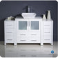 Fresca Torino 54 White Modern Bathroom Cabinets w/ Top & Vessel Sink