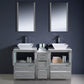 Fresca Torino 60 Gray Modern Double Sink Bathroom Vanity w/ Side Cabinet & Vessel Sinks