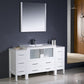 Fresca Torino 60 White Modern Bathroom Vanity w/ 2 Side Cabinets & Integrated Sink