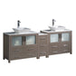 Fresca Torino 84 Gray Oak Modern Double Sink Bathroom Cabinets w/ Tops & Vessel Sinks