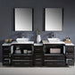 Fresca Torino 96 Espresso Modern Double Sink Bathroom Vanity w/ 3 Side Cabinets & Vessel Sinks