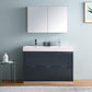 Fresca Valencia 48 Dark Slate Gray Free Standing Double Sink Modern Bathroom Vanity Set  w/ Medicine Cabinet