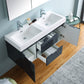 Fresca Valencia 48 Dark Slate Gray Wall Hung Double Sink Modern Bathroom Vanity Set  w/ Medicine Cabinet