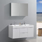 Fresca Valencia 48 Glossy White Wall Hung Double Sink Modern Bathroom Vanity Set  w/ Medicine Cabinet