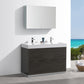 Fresca Valencia 48 Gray Oak Free Standing Double Sink Modern Bathroom Vanity Set  w/ Medicine Cabinet