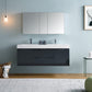 Fresca Valencia 60 Dark Slate Gray Wall Hung Double Sink Modern Bathroom Vanity Set  w/ Medicine Cabinet