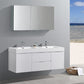 Fresca Valencia 60 Glossy White Wall Hung Double Sink Modern Bathroom Vanity Set  w/ Medicine Cabinet