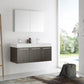 Fresca Vista 48" Gray Oak Wall Hung Double Sink Modern Bathroom Vanity w/ Medicine Cabinet