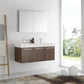 Fresca Vista 48" Walnut Wall Hung Double Sink Modern Bathroom Vanity w/ Medicine Cabinet