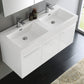 Fresca Vista 48 White Wall Hung Double Sink Modern Bathroom Vanity w/ Medicine Cabinet