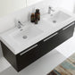 Fresca Vista 60 Black Wall Hung Double Sink Modern Bathroom Vanity w/ Medicine Cabinet