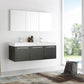 Fresca Vista 60" Black Wall Hung Double Sink Modern Bathroom Vanity w/ Medicine Cabinet