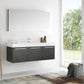 Fresca Vista 60" Black Wall Hung Single Sink Modern Bathroom Vanity w/ Medicine Cabinet