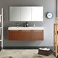 Fresca Vista 60 Teak Wall Hung Double Sink Modern Bathroom Vanity w/ Medicine Cabinet