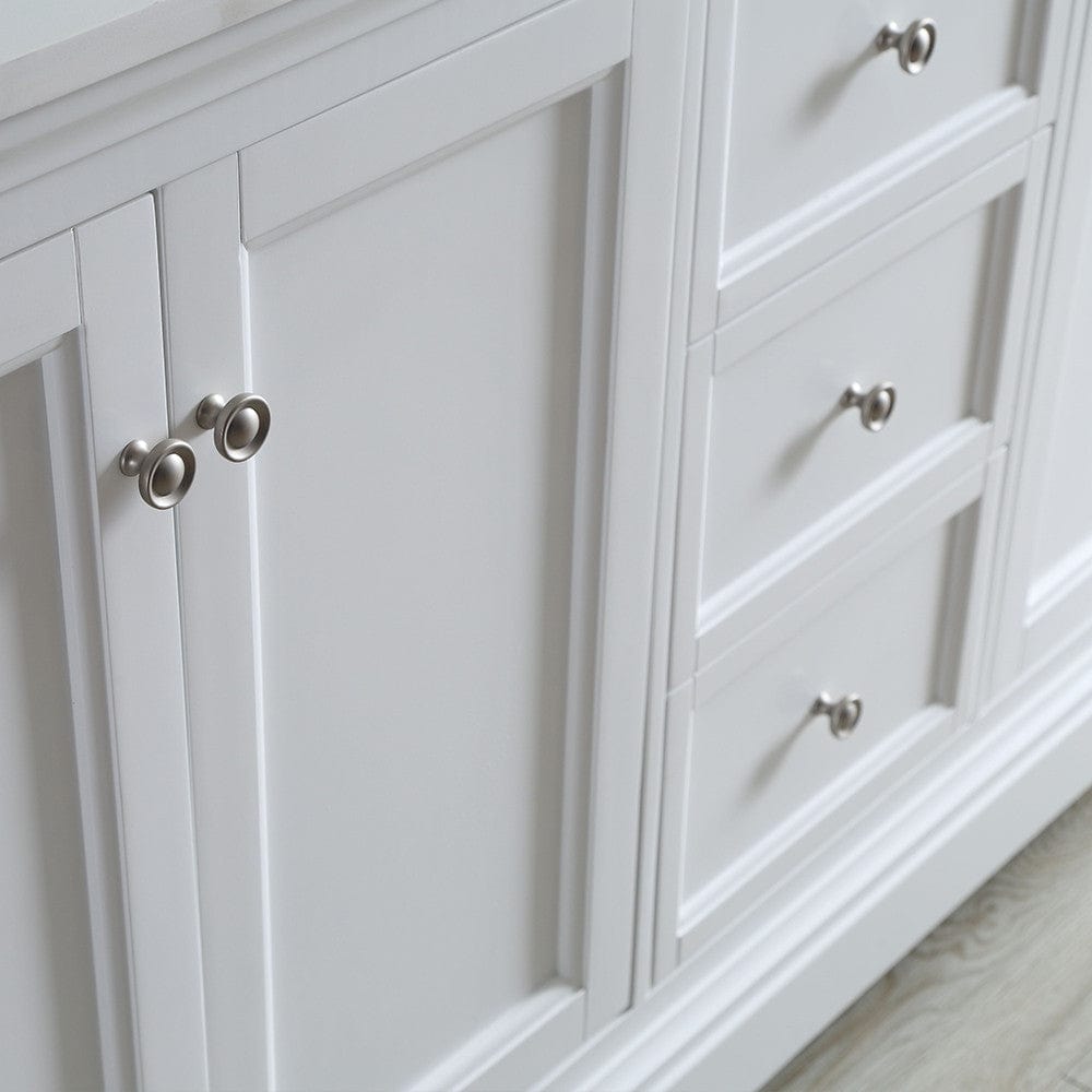 Fresca Vanities Fresca Windsor 72 Matte White Traditional Double Sink Bathroom Vanity w/ Mirrors | FVN2472WHM