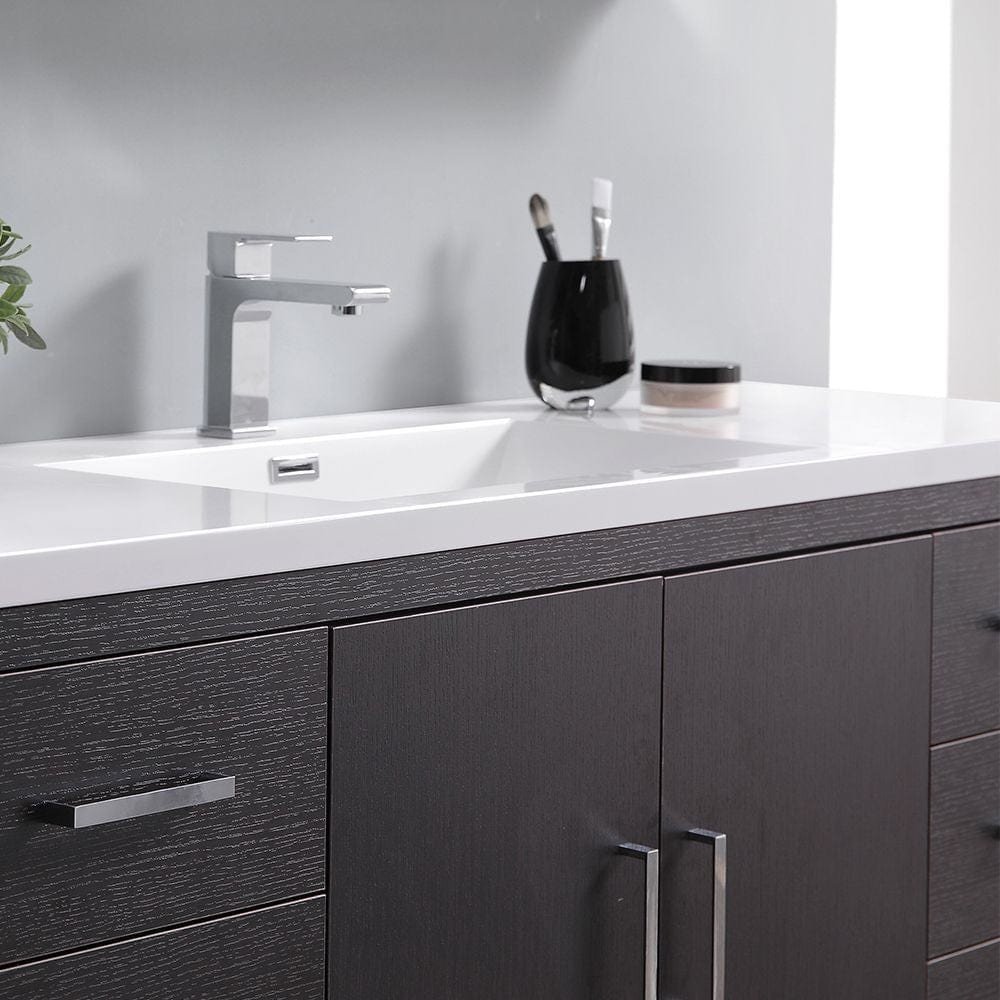 Fresca Vanities Imperia 60" Modern Dark Gray Oak Free Standing Single Sink Bathroom Vanity Set