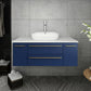 Lucera Modern 42" Royal Blue Wall Hung Cabinet w/ Top & Vessel Sink