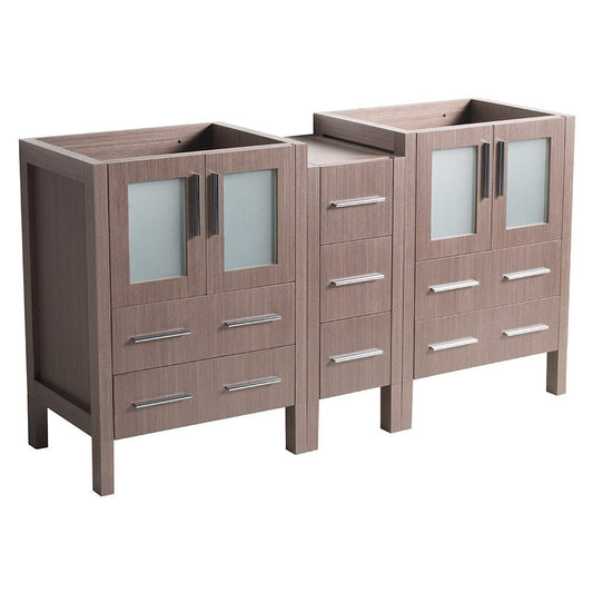 Fresca Torino 60" Gray Oak Modern Bathroom Cabinets  - FCB62-241224GO