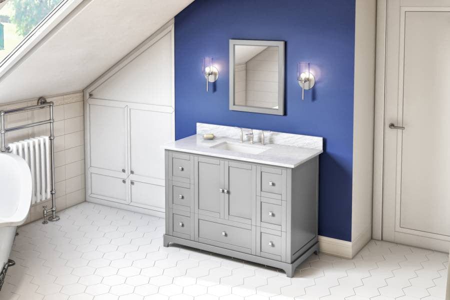 Jeffrey Alexander Vanities Jeffrey Alexander Addington Contemporary 48" Grey Single Sink Vanity