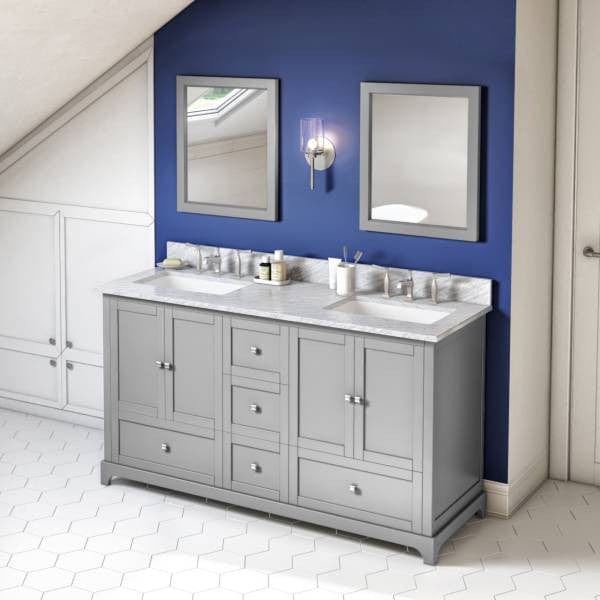 Jeffrey Alexander Vanities Jeffrey Alexander Addington Contemporary 60" Grey Double Sink Vanity