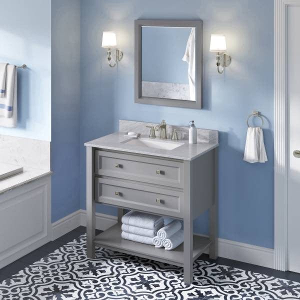 Jeffrey Alexander Vanities Jeffrey Alexander Adler Transitional 36" Grey Single Sink Vanity