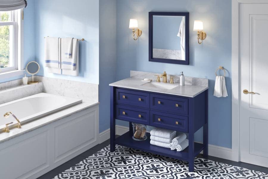 Jeffrey Alexander Vanities Jeffrey Alexander Adler Transitional 48" Hale Blue Single Sink Vanity