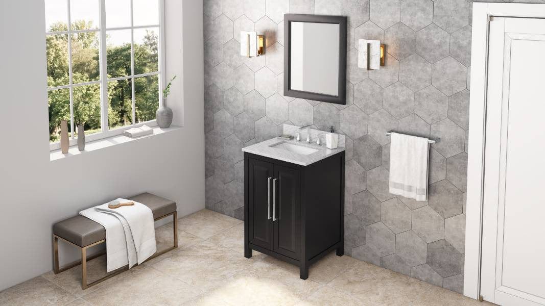 Jeffrey Alexander Vanities Jeffrey Alexander Cade Modern 24" Black Single Sink Vanity