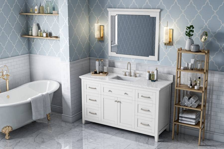 Jeffrey Alexander Vanities Jeffrey Alexander Chatcham Traditional 60" White Single Sink Vanity