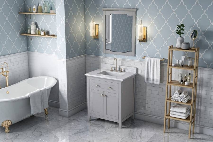 Jeffrey Alexander Vanities Jeffrey Alexander Chatham Contemporary 30" Grey Single Sink Vanity