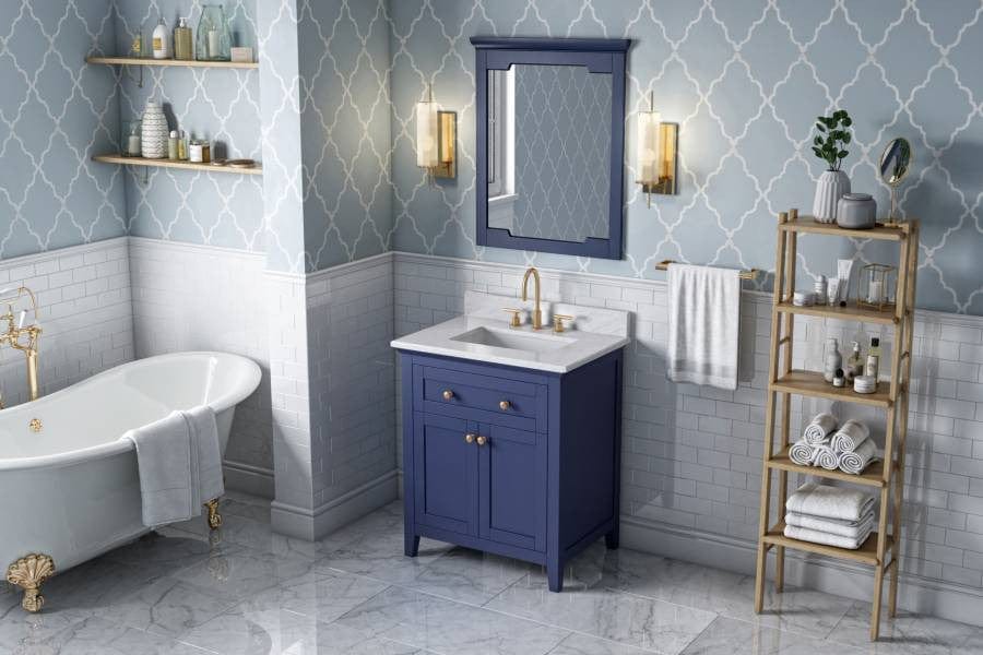 Jeffrey Alexander Vanities Jeffrey Alexander Chatham Contemporary 30" Hale Blue Single Sink Vanity