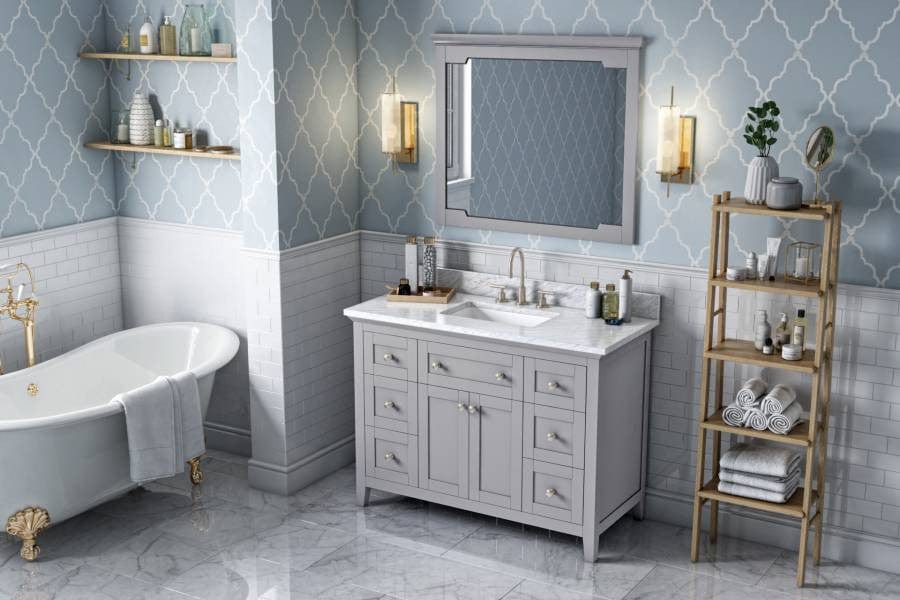 Jeffrey Alexander Vanities Jeffrey Alexander Chatham Contemporary 48" Grey Single Sink Vanity