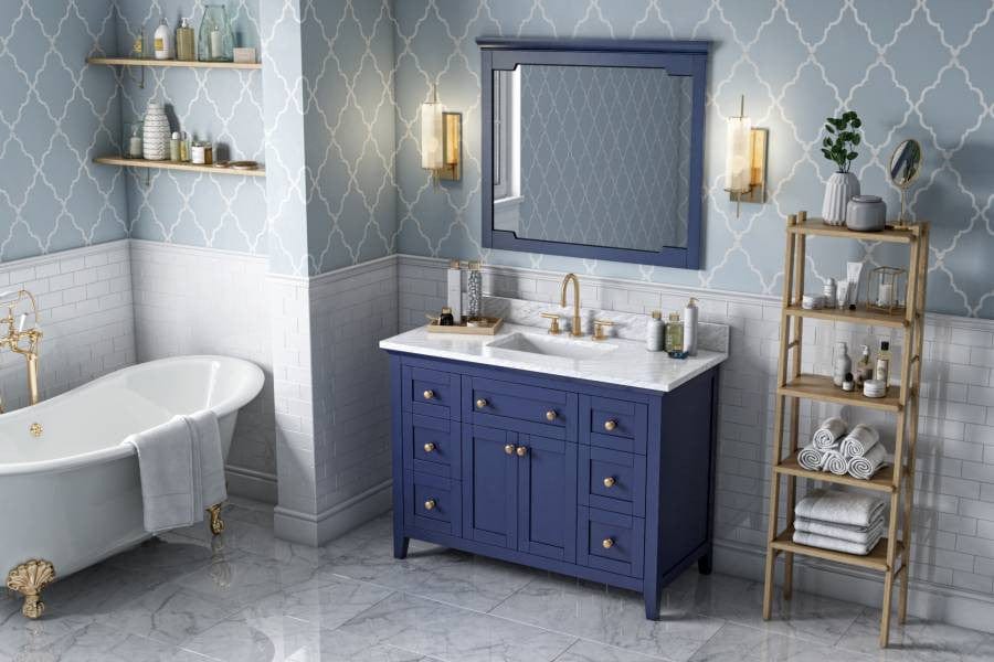 Jeffrey Alexander Vanities Jeffrey Alexander Chatham Contemporary 48" Hale Blue Single Sink Vanity