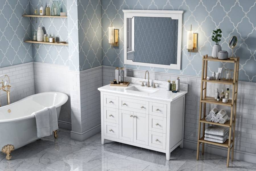 Jeffrey Alexander Vanities Jeffrey Alexander Chatham Contemporary 48" White Single Sink Vanity