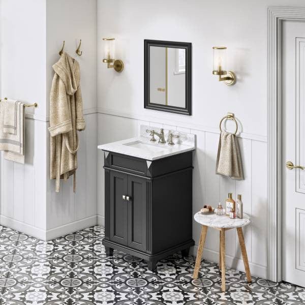 Jeffrey Alexander Vanities Jeffrey Alexander Douglas Transitional 24" Black Single Sink Vanity