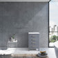 Lexora Jacques 20" Dark Grey Side Cabinet | White Carrara Marble Top